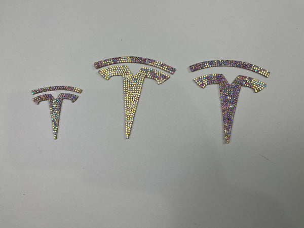 Tesla Model S - Set di 3 decalcomanie a forma di diamante con logo T