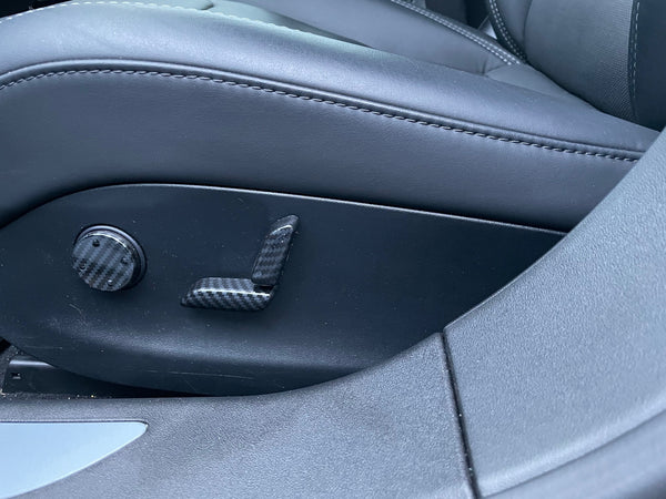 Tesla Model S e X - Cover per la regolazione del sedile in carbon look