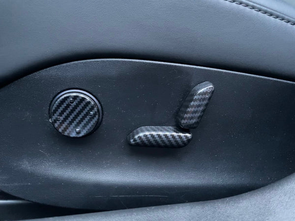 Tesla Model S e X - Cover per la regolazione del sedile in carbon look