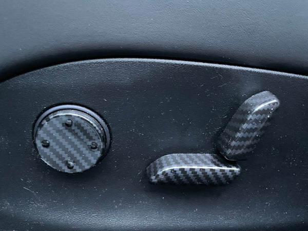 Tesla Model S e X - Cover per la regolazione del sedile in carbon look