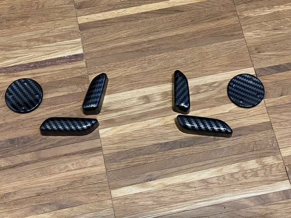 Tesla Model S e X - Cover per la regolazione del sedile in carbon look