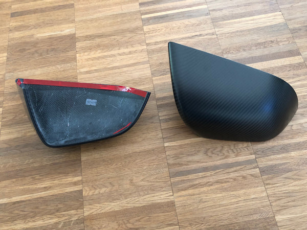 Cover per specchietti in vero carbonio Tesla Model Y - opaca