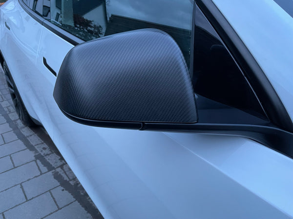 Cover per specchietti in vero carbonio Tesla Model Y - opaca