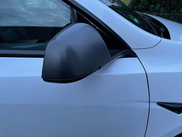 Cover per specchietti in vero carbonio Tesla Model Y - opaca