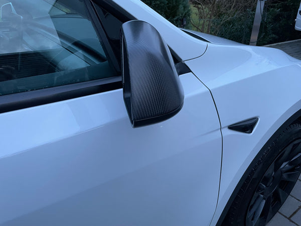 Cover per specchietti in vero carbonio Tesla Model Y - opaca