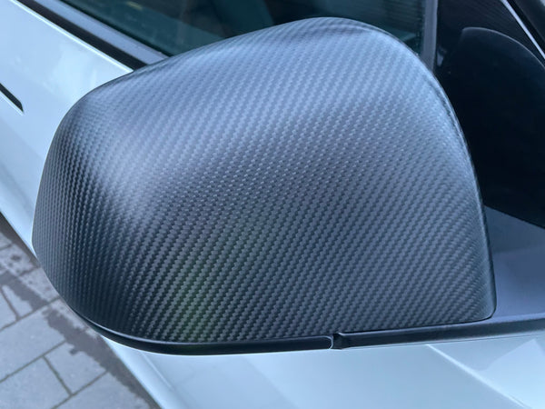 Cover per specchietti in vero carbonio Tesla Model Y - opaca