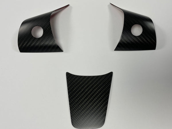 Tesla Model 3 e Y - Coprivolante in vero carbonio - Set da 3 pezzi